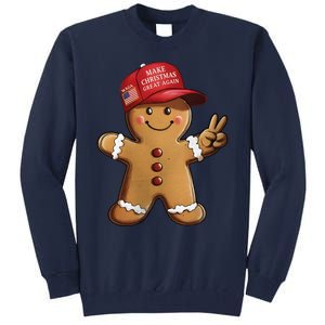 Funny Trump Gingerbread Man Make Christmas Great Again 2024 Tall Sweatshirt