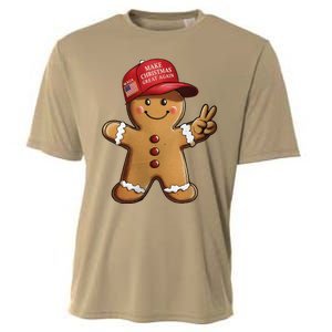 Funny Trump Gingerbread Man Make Christmas Great Again 2024 Cooling Performance Crew T-Shirt