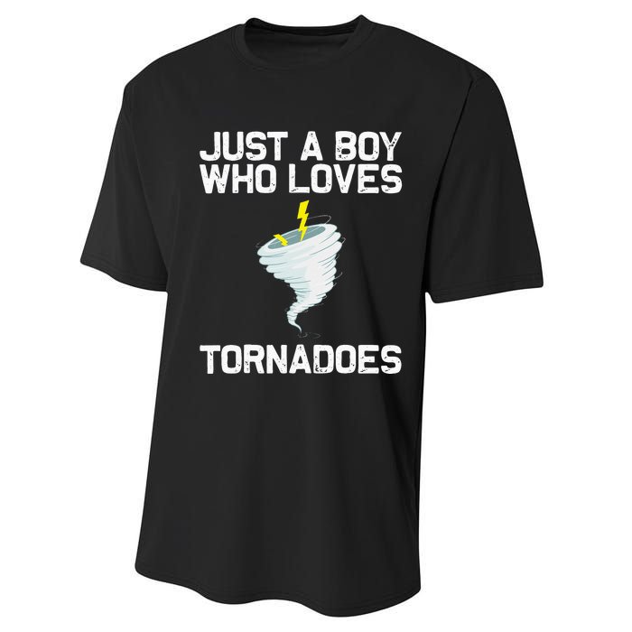 Funny Tornado Gift For Kids Hurricane Weather Chaser Performance Sprint T-Shirt