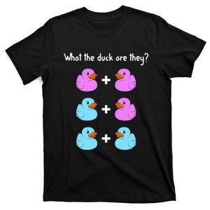 Funny Twin Gender Reveal Gift For Dad Mom Cool What The Duck T-Shirt