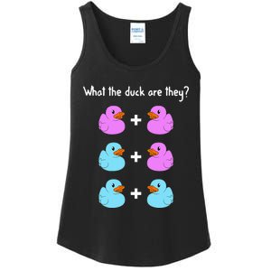 Funny Twin Gender Reveal Gift For Dad Mom Cool What The Duck Ladies Essential Tank