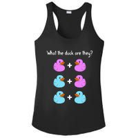 Funny Twin Gender Reveal Gift For Dad Mom Cool What The Duck Ladies PosiCharge Competitor Racerback Tank