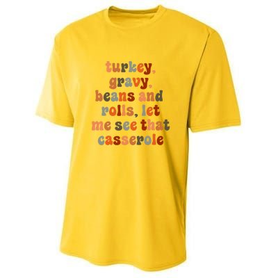 Funny Turkey Gravy Beans And Rolls Let Me See That Casserole Youth Performance Sprint T-Shirt