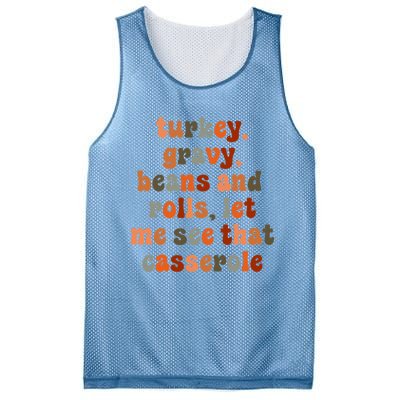 Funny Turkey Gravy Beans And Rolls Let Me See That Casserole Mesh Reversible Basketball Jersey Tank