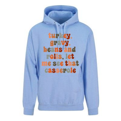 Funny Turkey Gravy Beans And Rolls Let Me See That Casserole Unisex Surf Hoodie