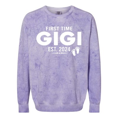 First Time Gigi Est 2024 Loading Promoted To Gigi Pregnancy Colorblast Crewneck Sweatshirt