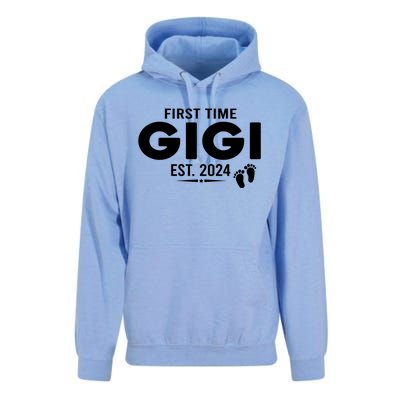 First Time Gigi Est 2024 Loading Promoted To Gigi Pregnancy Unisex Surf Hoodie