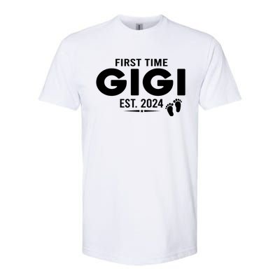 First Time Gigi Est 2024 Loading Promoted To Gigi Pregnancy Softstyle CVC T-Shirt