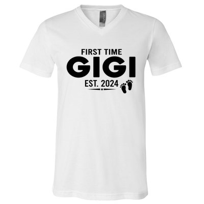 First Time Gigi Est 2024 Loading Promoted To Gigi Pregnancy V-Neck T-Shirt