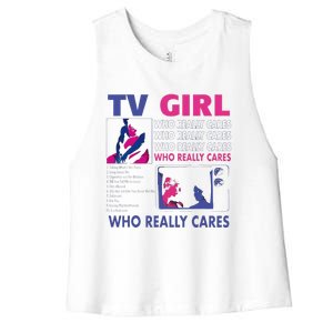 Funny Tv Girl Band Frenchs Exit Album Women's Racerback Cropped Tank