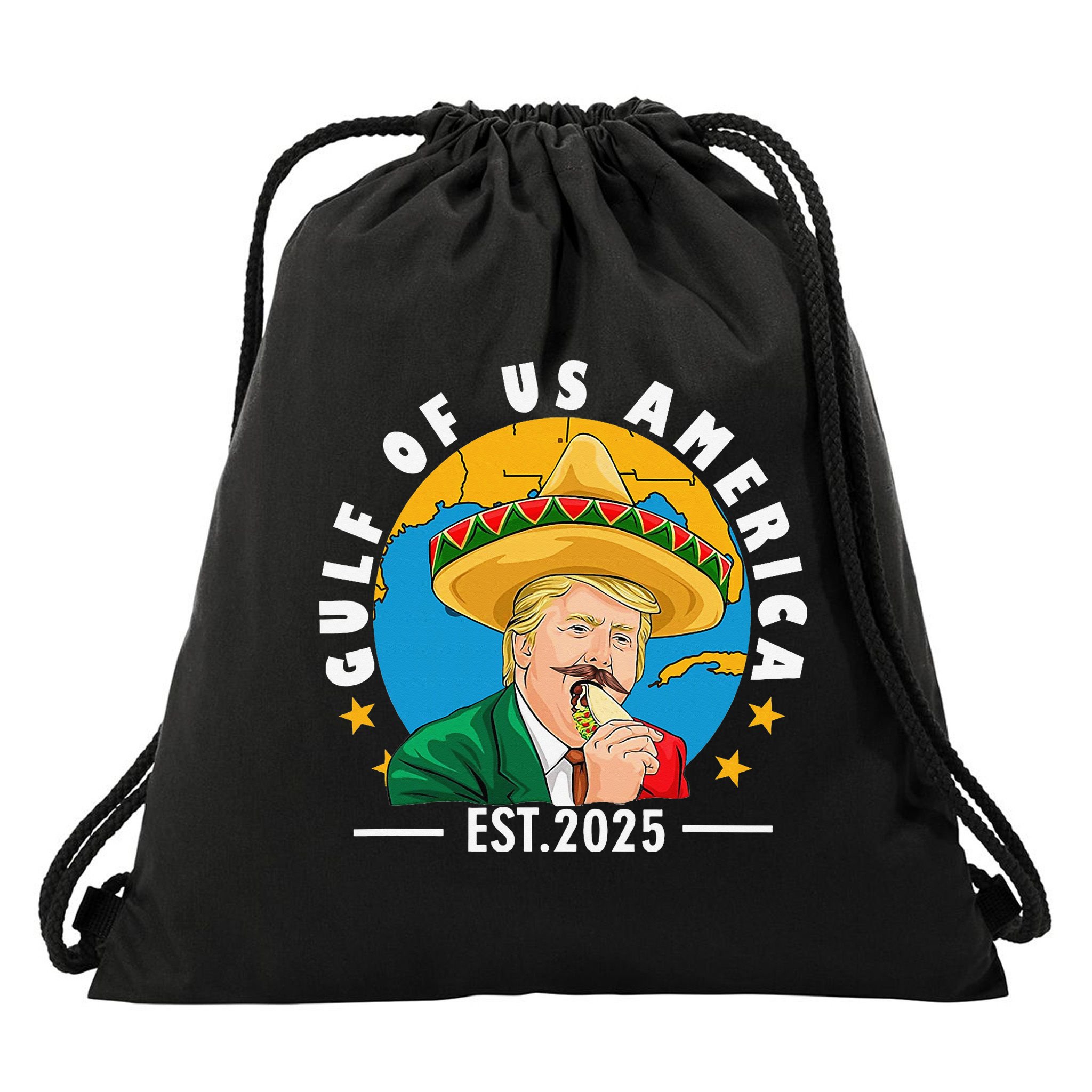 Funny Trump Gulf Of Us America 2025 Trump Merchandise Drawstring Bag
