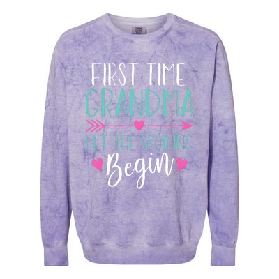 First Time Grandma Let The Spoiling Begin Colorblast Crewneck Sweatshirt