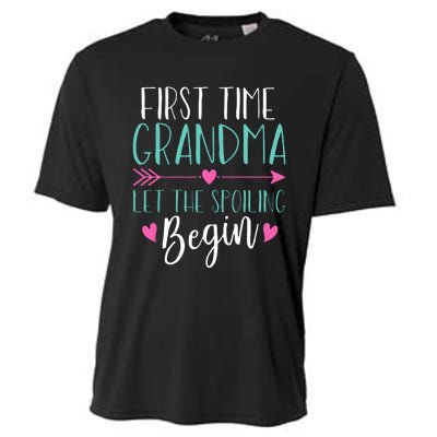 First Time Grandma Let The Spoiling Begin Cooling Performance Crew T-Shirt