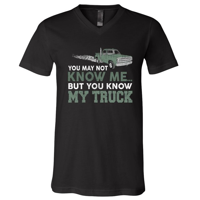 Funny Trucker Gift Do Not Touch My Truck V-Neck T-Shirt