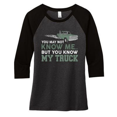 Funny Trucker Gift Do Not Touch My Truck Women's Tri-Blend 3/4-Sleeve Raglan Shirt