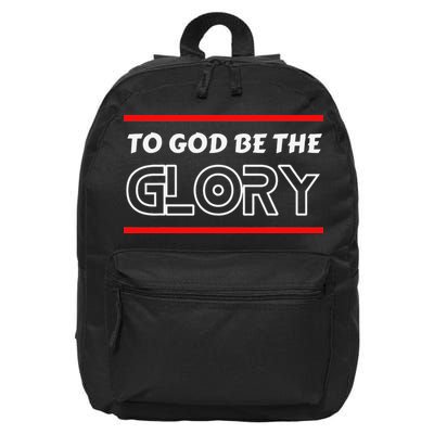 Funny To God Be The Glory - Jesus Christian Typography 16 in Basic Backpack