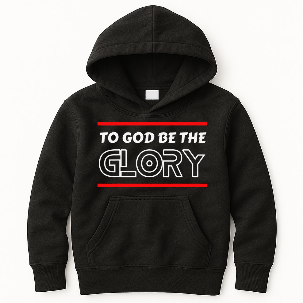 Funny To God Be The Glory - Jesus Christian Typography Kids Hoodie
