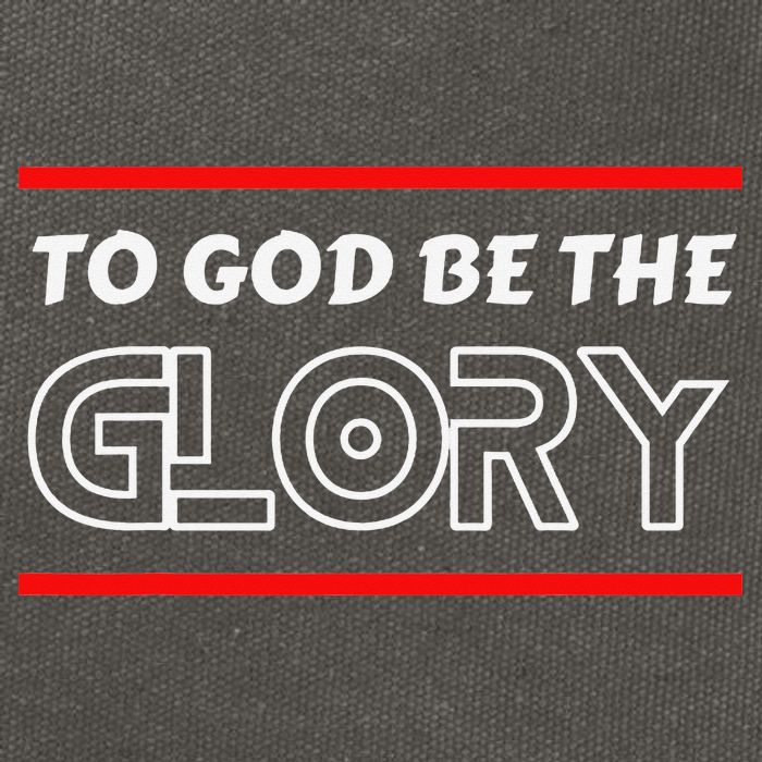 Funny To God Be The Glory - Jesus Christian Typography Cotton Canvas Backpack