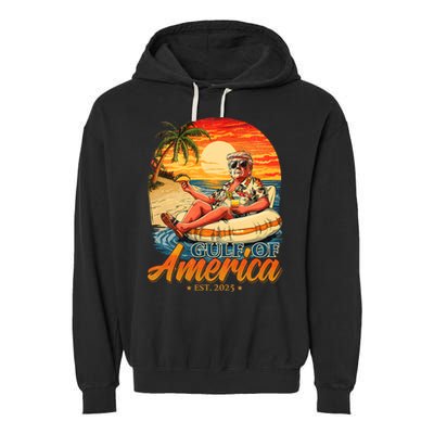 Funny Trump Gulf Of Us America Est 2025  Garment-Dyed Fleece Hoodie