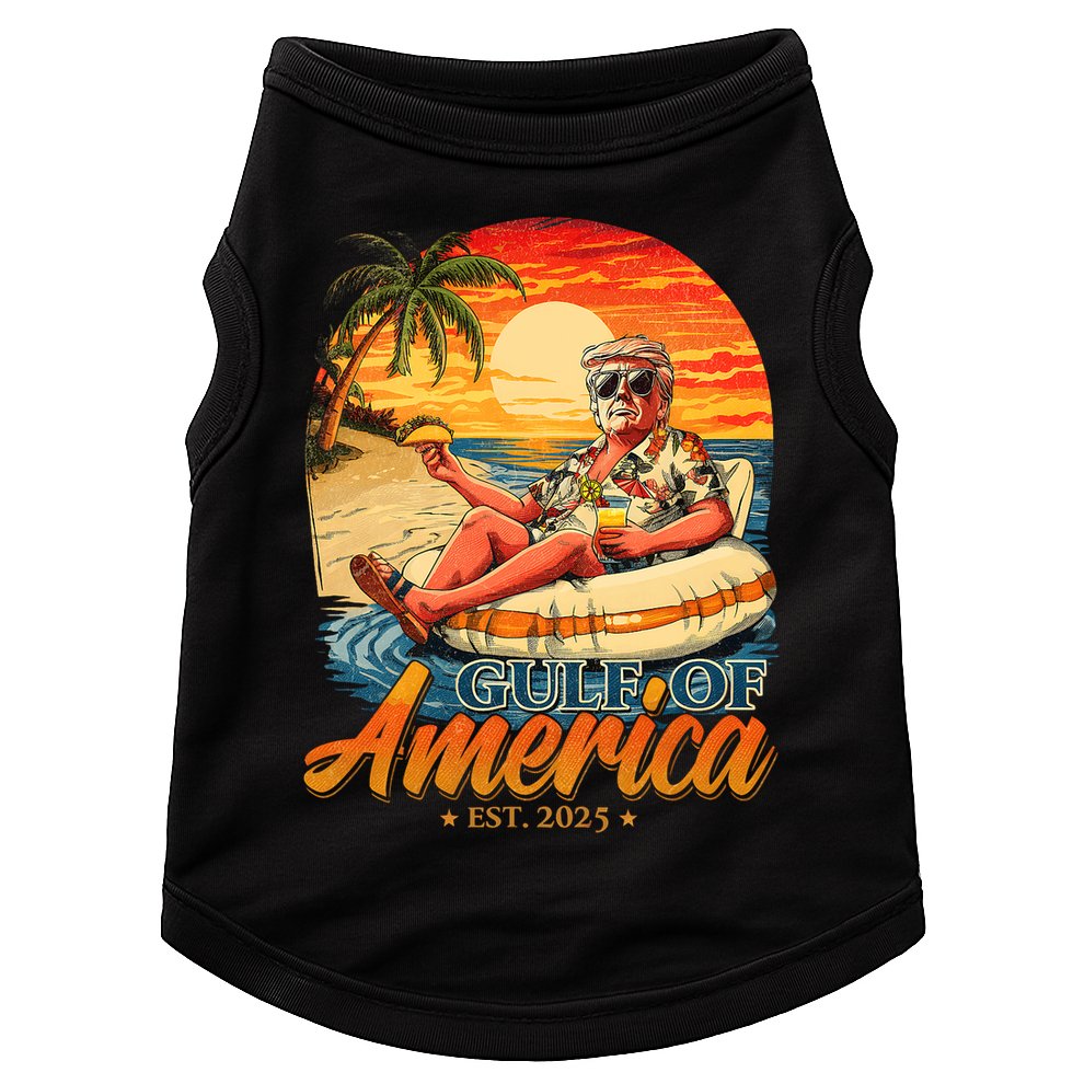 Funny Trump Gulf Of Us America Est 2025  Doggie Tank