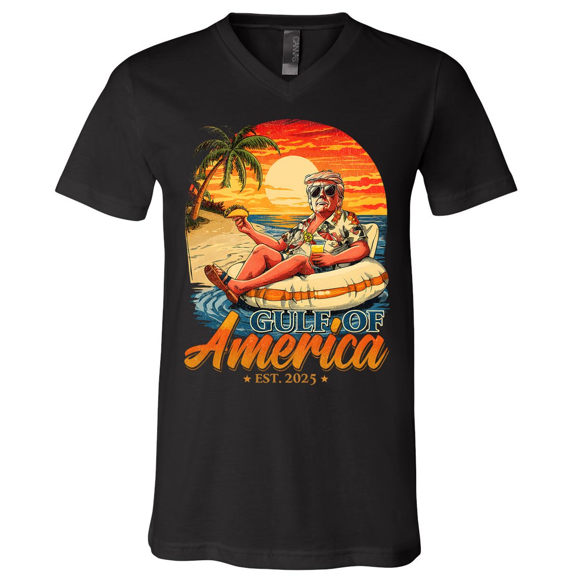 Funny Trump Gulf Of Us America Est 2025  V-Neck T-Shirt