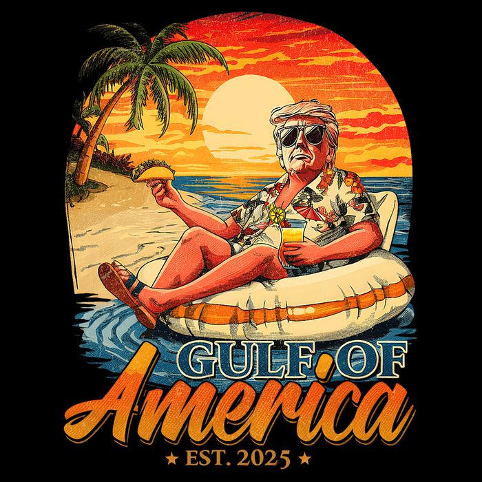 Funny Trump Gulf Of Us America Est 2025  Bucket Hat