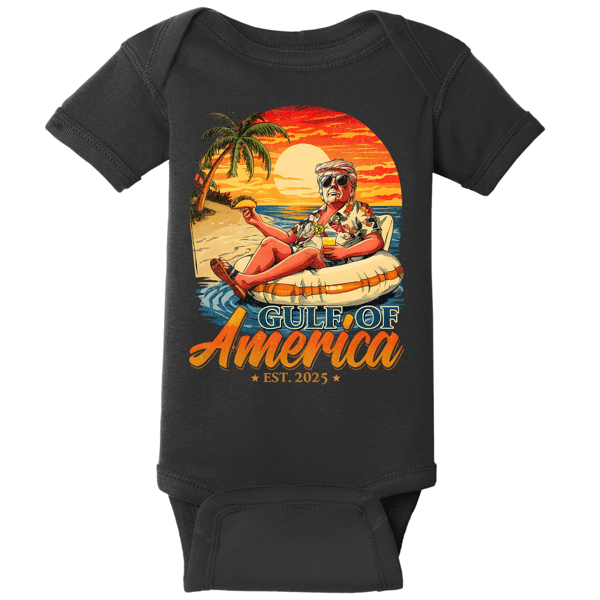 Funny Trump Gulf Of Us America Est 2025  Baby Bodysuit