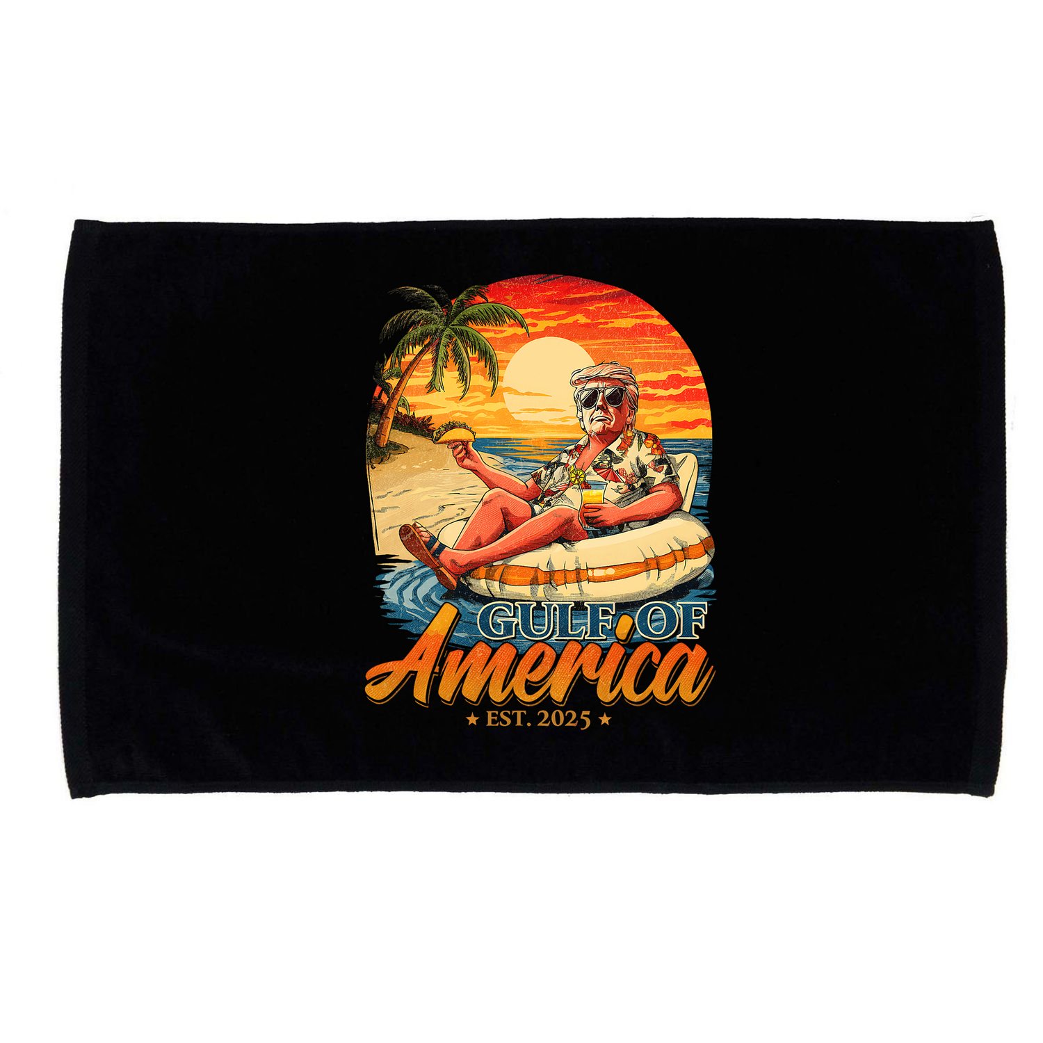 Funny Trump Gulf Of Us America Est 2025  Microfiber Hand Towel