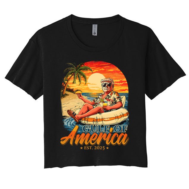 Funny Trump Gulf Of Us America Est 2025  Crop Top