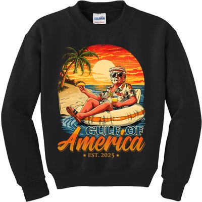 Funny Trump Gulf Of Us America Est 2025  Kids Sweatshirt
