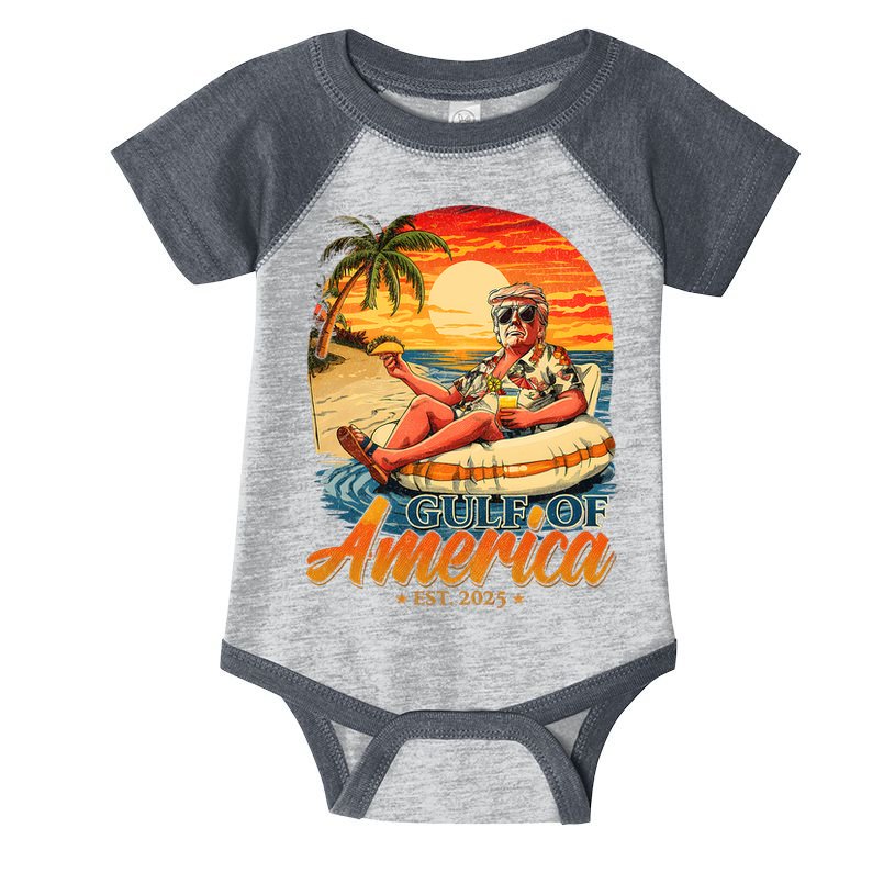 Funny Trump Gulf Of Us America Est 2025  Infant Baby Jersey Bodysuit