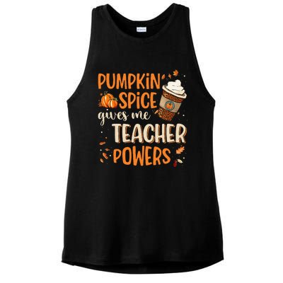 Fall Teacher Gift Unleash Your Superpowers with Pumpkin Spice Ladies PosiCharge Tri-Blend Wicking Tank