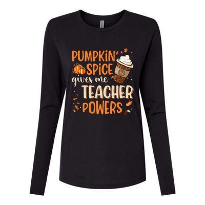 Fall Teacher Gift Unleash Your Superpowers with Pumpkin Spice Womens Cotton Relaxed Long Sleeve T-Shirt