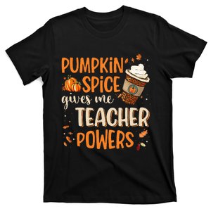 Fall Teacher Gift Unleash Your Superpowers with Pumpkin Spice T-Shirt