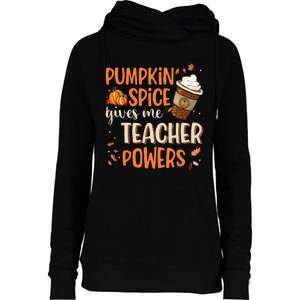 Fall Teacher Gift Unleash Your Superpowers with Pumpkin Spice Womens Funnel Neck Pullover Hood