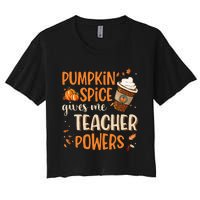 Fall Teacher Gift Unleash Your Superpowers with Pumpkin Spice Women's Crop Top Tee