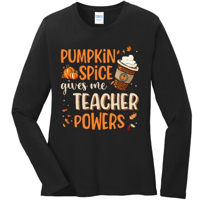 Fall Teacher Gift Unleash Your Superpowers with Pumpkin Spice Ladies Long Sleeve Shirt