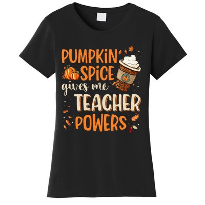 Fall Teacher Gift Unleash Your Superpowers with Pumpkin Spice Women's T-Shirt