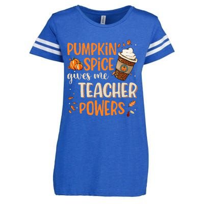 Fall Teacher Gift Unleash Your Superpowers with Pumpkin Spice Enza Ladies Jersey Football T-Shirt