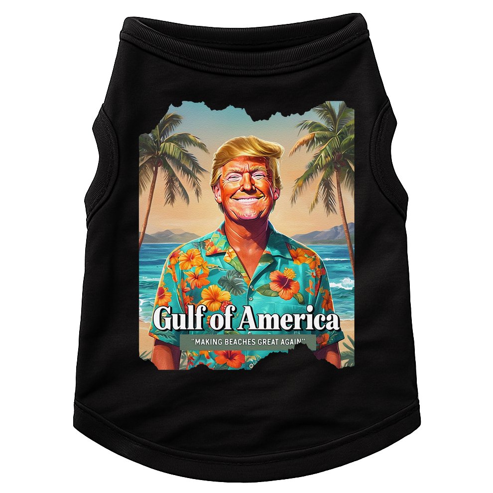 Funny Trump Graphic Gulf Of Us America Trump Merchandise Doggie Tank