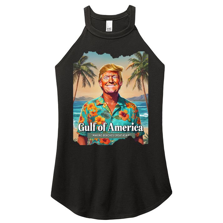 Funny Trump Graphic Gulf Of Us America Trump Merchandise Women's Perfect Tri Rocker Tank