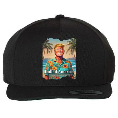 Funny Trump Graphic Gulf Of Us America Trump Merchandise Wool Snapback Cap