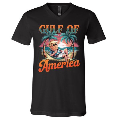 Funny Trump Gulf Of Us America Est 2025 V-Neck T-Shirt