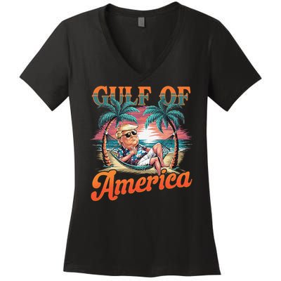 Funny Trump Gulf Of Us America Est 2025 Women's V-Neck T-Shirt