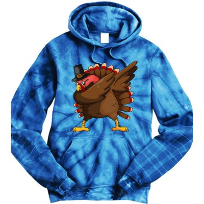 Funny Thanksgiving Gift Dabbing Turkey Gift Tie Dye Hoodie