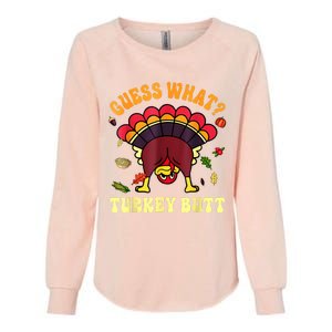 Funny Thanksgiving Guess What Turkey Butt Womens California Wash Sweatshirt