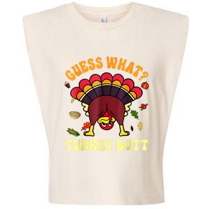 Funny Thanksgiving Guess What Turkey Butt Garment-Dyed Women's Muscle Tee