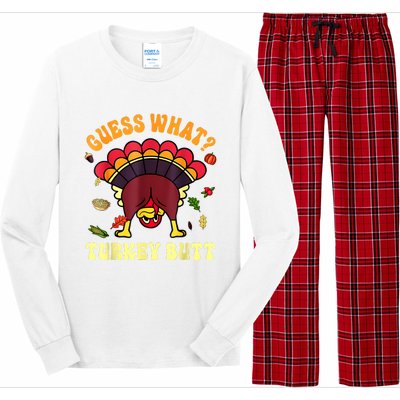 Funny Thanksgiving Guess What Turkey Butt Long Sleeve Pajama Set