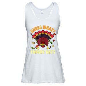 Funny Thanksgiving Guess What Turkey Butt Ladies Essential Flowy Tank