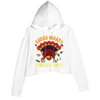 Funny Thanksgiving Guess What Turkey Butt Crop Fleece Hoodie